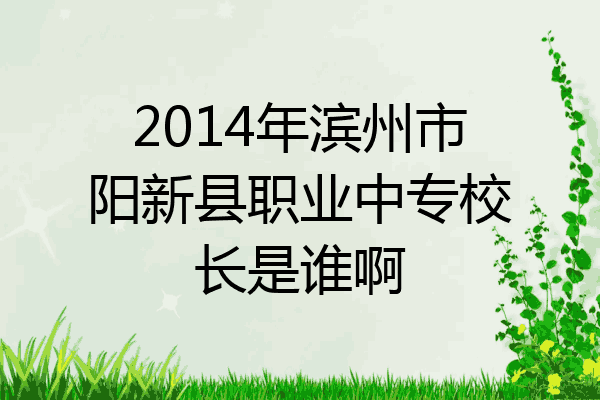 2014年滨州市阳新县职业中专校长是谁啊