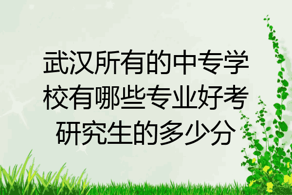 武汉所有的中专学校有哪些专业好考研究生的多少分