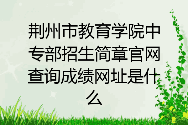 荆州市教育学院中专部招生简章官网查询成绩网址是什么