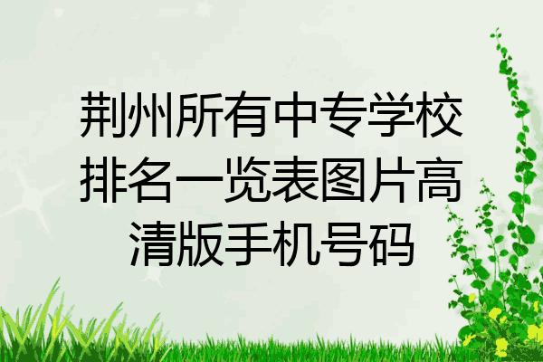 荆州所有中专学校排名一览表图片高清版手机号码