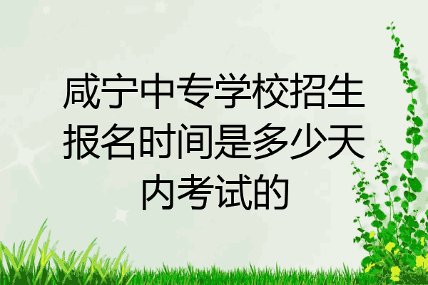 咸宁中专学校招生报名时间是多少天内考试的