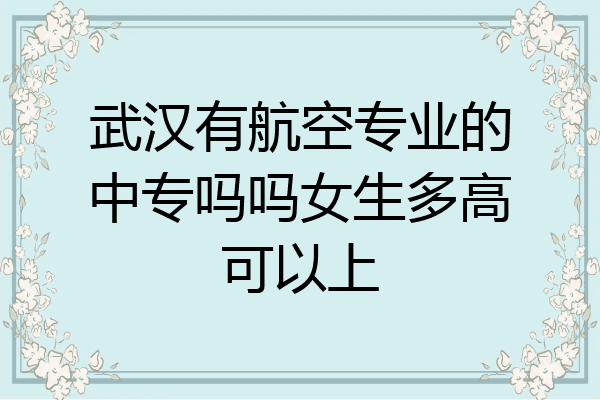 武汉有航空专业的中专吗吗女生多高可以上