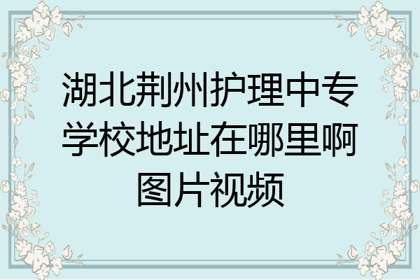 湖北荆州护理中专学校地址在哪里啊图片视频