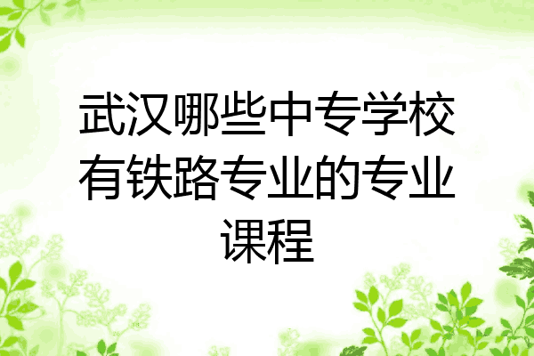 武汉哪些中专学校有铁路专业的专业课程