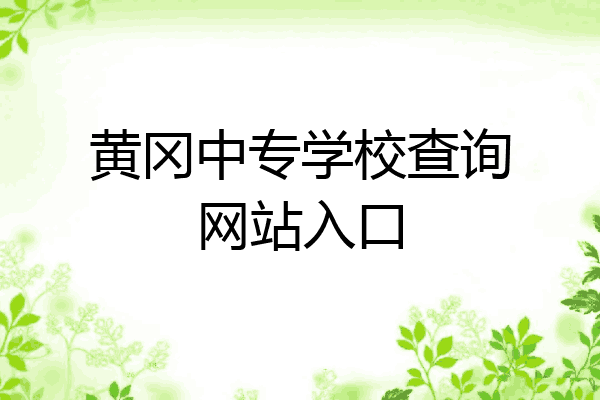 黄冈中专学校查询网站入口