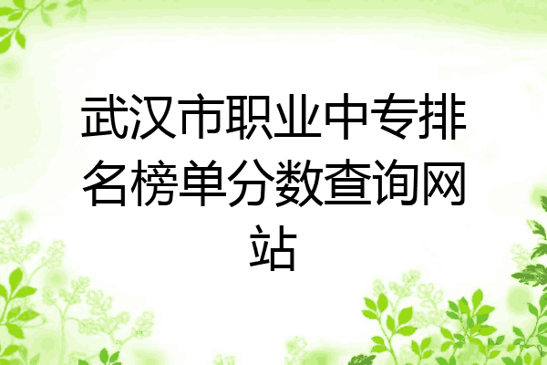 武汉市职业中专排名榜单分数查询网站