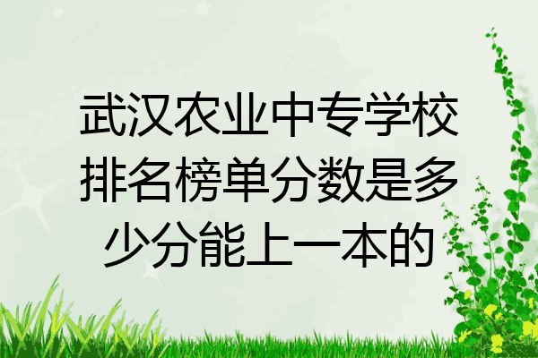 武汉农业中专学校排名榜单分数是多少分能上一本的