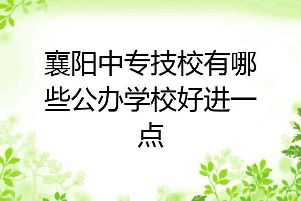 襄阳中专技校有哪些公办学校好进一点