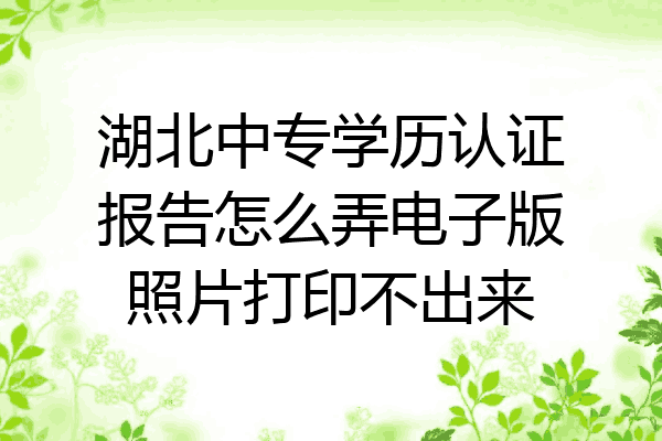 湖北中专学历认证报告怎么弄电子版照片打印不出来
