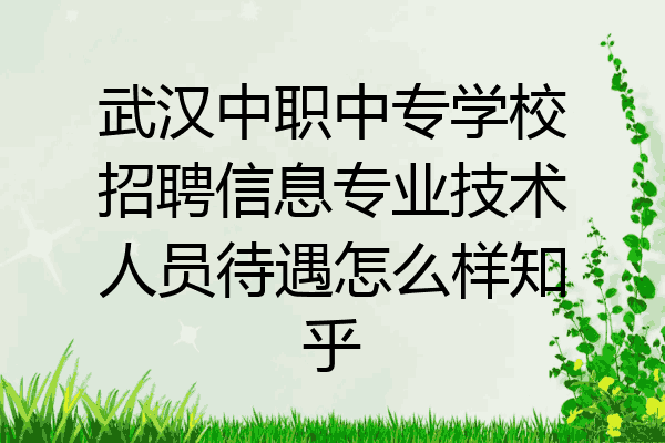 武汉中职中专学校招聘信息专业技术人员待遇怎么样知乎