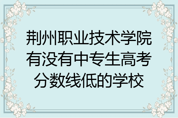 荆州职业技术学院有没有中专生高考分数线低的学校