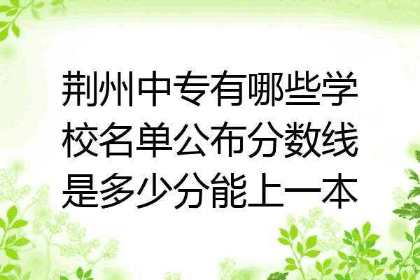 荆州中专有哪些学校名单公布分数线是多少分能上一本
