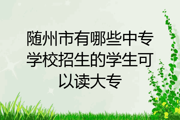 随州市有哪些中专学校招生的学生可以读大专