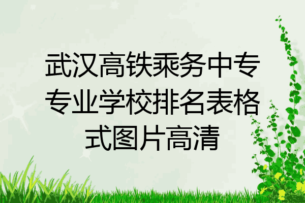 武汉高铁乘务中专专业学校排名表格式图片高清