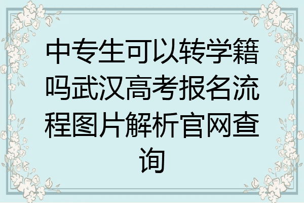 中专生可以转学籍吗武汉高考报名流程图片解析官网查询