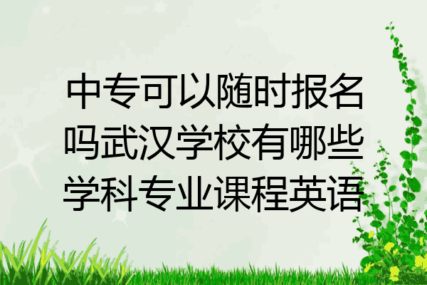 中专可以随时报名吗武汉学校有哪些学科专业课程英语