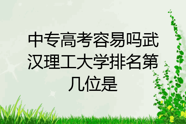 中专高考容易吗武汉理工大学排名第几位是