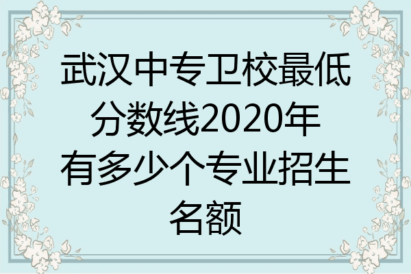 武汉中专卫校最低分数线2020年有多少个专业招生名额