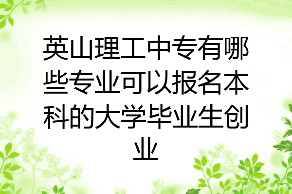 英山理工中专有哪些专业可以报名本科的大学毕业生创业