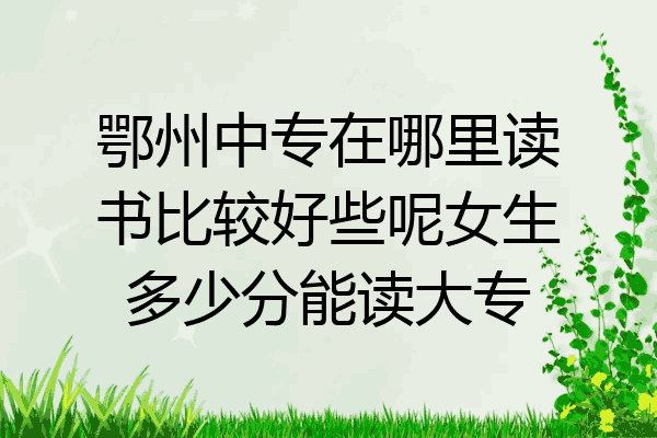 鄂州中专在哪里读书比较好些呢女生多少分能读大专