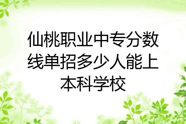 仙桃职业中专分数线单招多少人能上本科学校