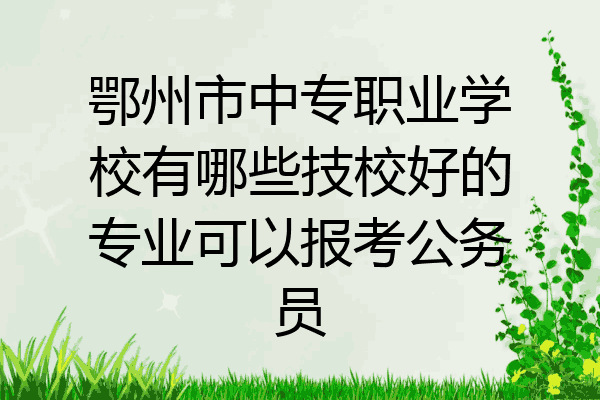 鄂州市中专职业学校有哪些技校好的专业可以报考公务员
