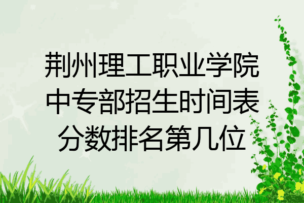 荆州理工职业学院中专部招生时间表分数排名第几位