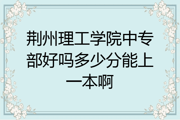荆州理工学院中专部好吗多少分能上一本啊
