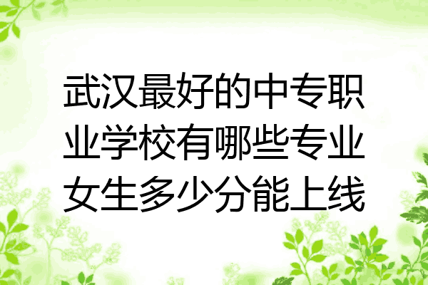 武汉最好的中专职业学校有哪些专业女生多少分能上线