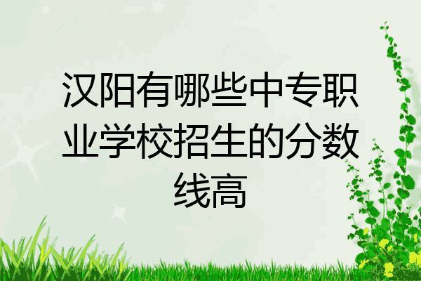 汉阳有哪些中专职业学校招生的分数线高
