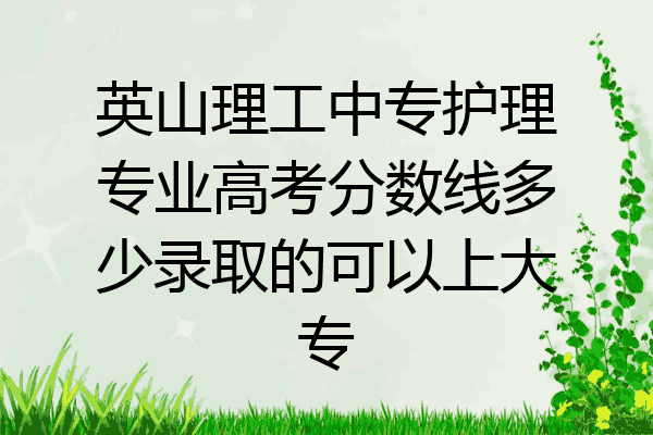 英山理工中专护理专业高考分数线多少录取的可以上大专