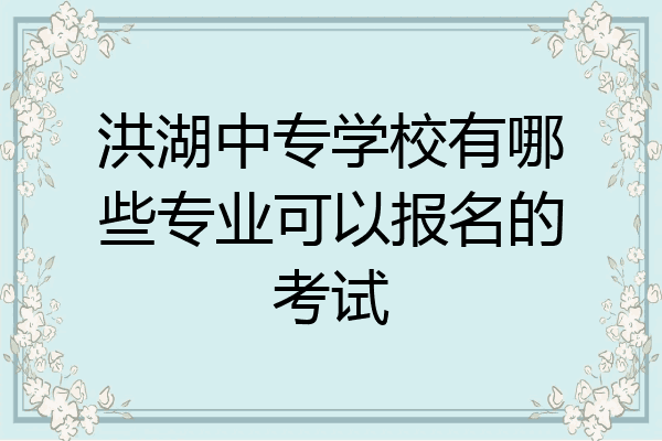 洪湖中专学校有哪些专业可以报名的考试
