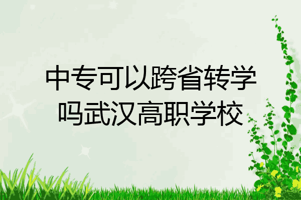 中专可以跨省转学吗武汉高职学校