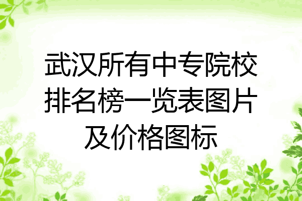 武汉所有中专院校排名榜一览表图片及价格图标