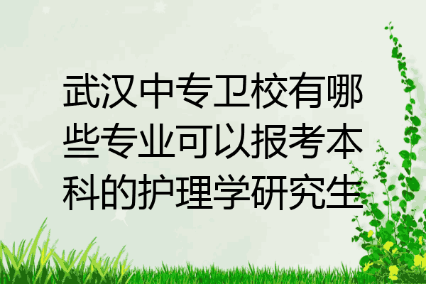 武汉中专卫校有哪些专业可以报考本科的护理学研究生
