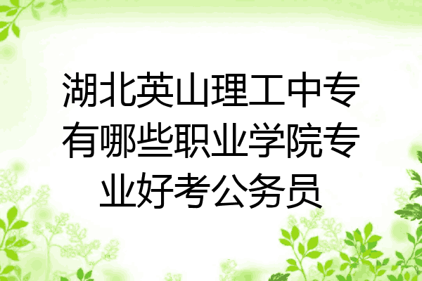 湖北英山理工中专有哪些职业学院专业好考公务员