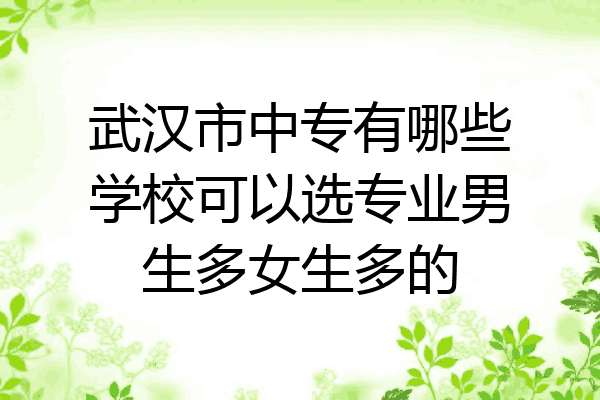 武汉市中专有哪些学校可以选专业男生多女生多的