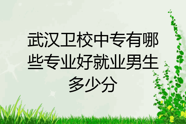 武汉卫校中专有哪些专业好就业男生多少分