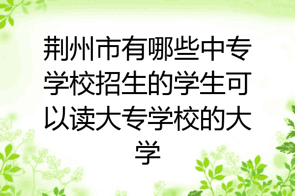 荆州市有哪些中专学校招生的学生可以读大专学校的大学