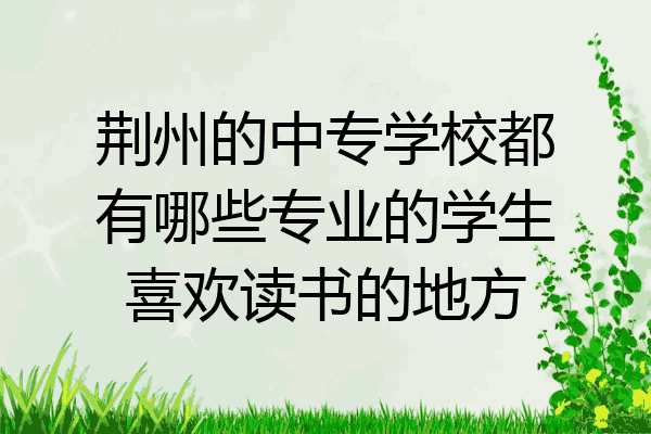 荆州的中专学校都有哪些专业的学生喜欢读书的地方