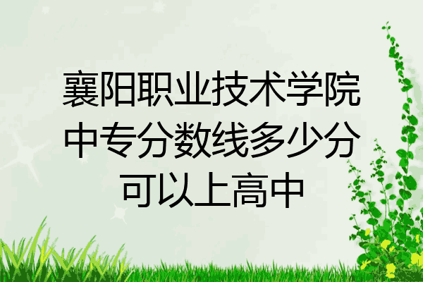 襄阳职业技术学院中专分数线多少分可以上高中