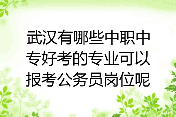 武汉有哪些中职中专好考的专业可以报考公务员岗位呢