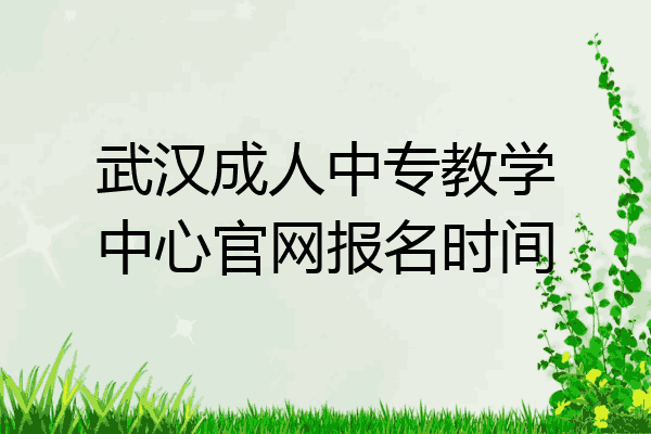 武汉成人中专教学中心官网报名时间