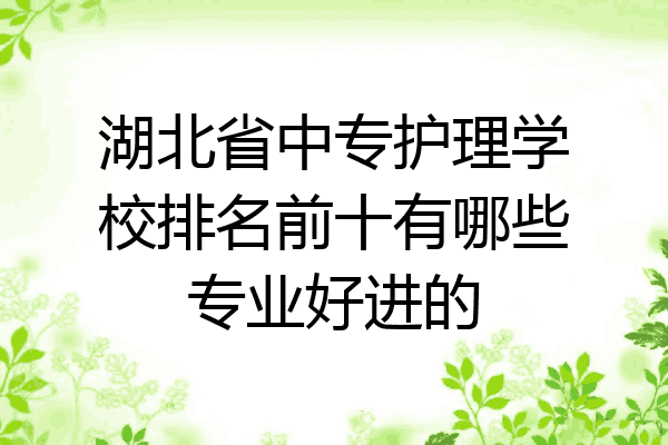 湖北省中专护理学校排名前十有哪些专业好进的