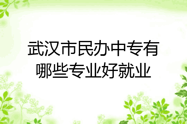 武汉市民办中专有哪些专业好就业