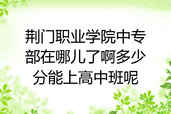 荆门职业学院中专部在哪儿了啊多少分能上高中班呢