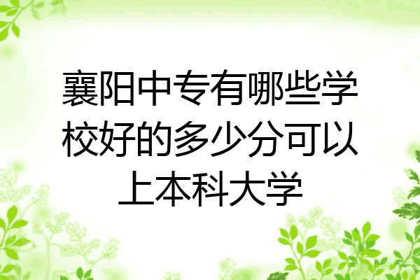 襄阳中专有哪些学校好的多少分可以上本科大学