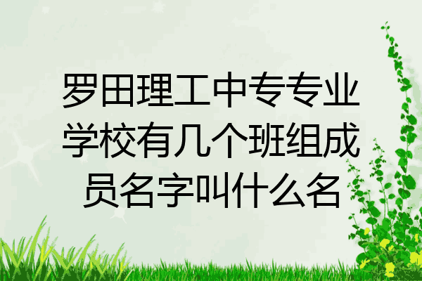 罗田理工中专专业学校有几个班组成员名字叫什么名