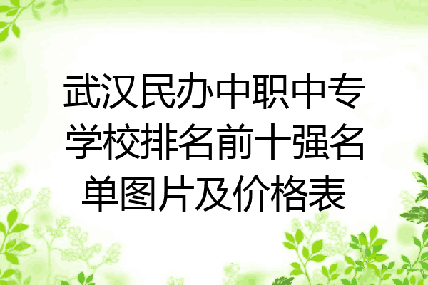 武汉民办中职中专学校排名前十强名单图片及价格表