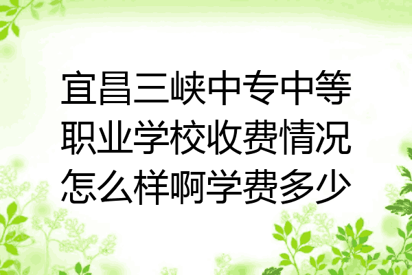 宜昌三峡中专中等职业学校收费情况怎么样啊学费多少